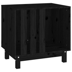 vidaXL Caseta para perros madera maciza de pino negro 60x45x57 cm