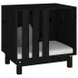 vidaXL Caseta para perros madera maciza de pino negro 60x45x57 cm