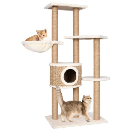 vidaXL Árbol para gatos con poste rascador 126 cm hierba marina