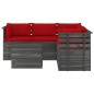 vidaXL Muebles de palets de jardín 6 piezas cojines madera maciza pino vidaXL Muebles de palets de jardín 6 piezas cojines madera maciza pino