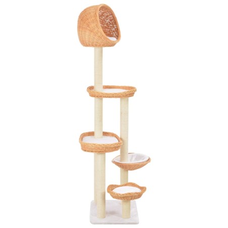 vidaXL Rascador para gatos con poste de sisal madera natural de sauce