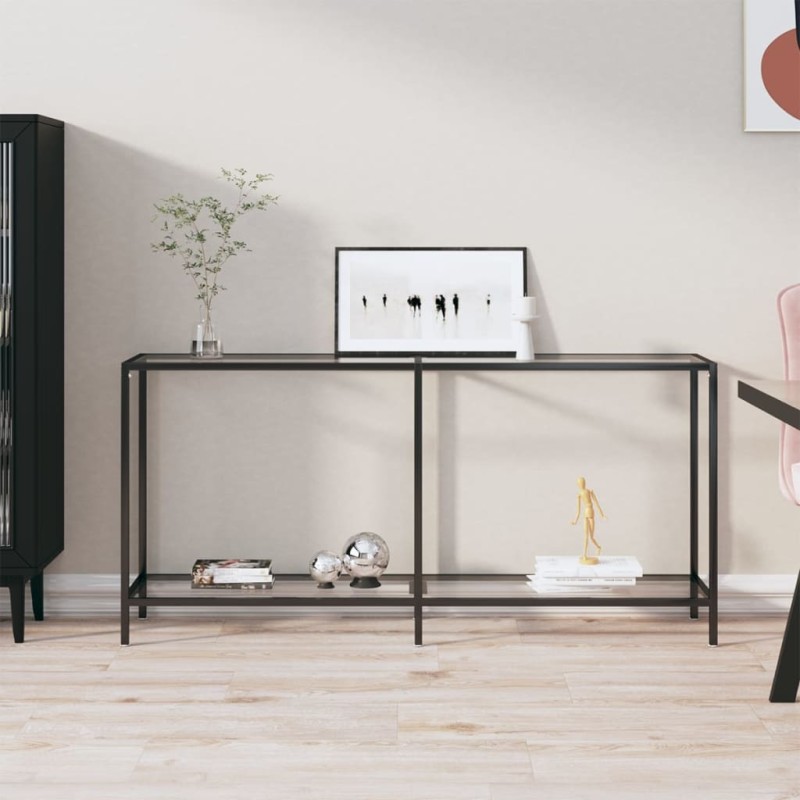 vidaXL Mesa consola vidrio templado transparente 160x35x75,5 cm vidaXL Mesa consola vidrio templado transparente 160x35x75,5 cm
