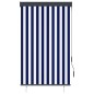 vidaXL Estor enrollable de exterior azul y blanco 100x250 cm