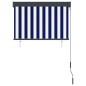 vidaXL Estor enrollable de exterior azul y blanco 100x250 cm