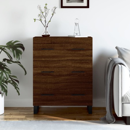 vidaXL Aparador de madera de ingeniería marrón roble 69,5x34x90 cm
