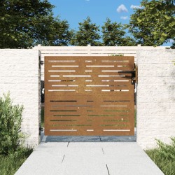 vidaXL Puerta de jardín acero corten diseño cuadrado 85x100 cm