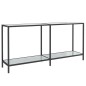 vidaXL Mesa consola vidrio templado blanco 160x35x75,5 cm