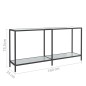 vidaXL Mesa consola vidrio templado blanco 160x35x75,5 cm