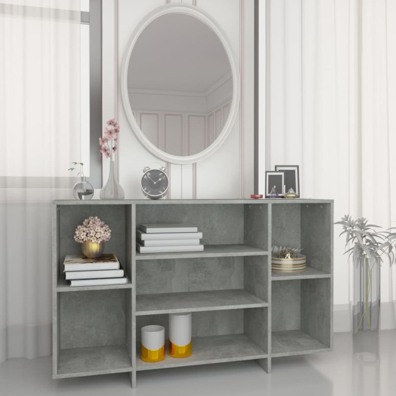 vidaXL Aparador de madera contrachapada gris hormigón 120x30x75 cm vidaXL Aparador de madera contrachapada gris hormigón 120x30x75 cm