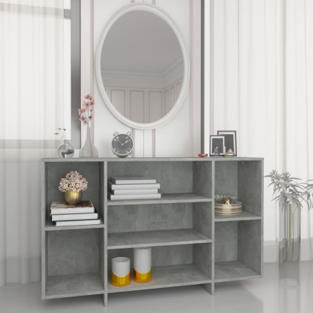 vidaXL Aparador de madera contrachapada gris hormigón 120x30x75 cm