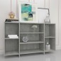 vidaXL Aparador de madera contrachapada gris hormigón 120x30x75 cm vidaXL Aparador de madera contrachapada gris hormigón 120x30x75 cm