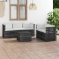 vidaXL Muebles de palets de jardín 6 piezas cojines madera maciza pino vidaXL Muebles de palets de jardín 6 piezas cojines madera maciza pino