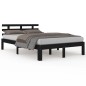 vidaXL Estructura de cama de madera maciza negro 140x190 cm