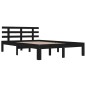 vidaXL Estructura de cama de madera maciza negro 140x190 cm