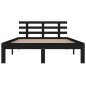 vidaXL Estructura de cama de madera maciza negro 140x190 cm