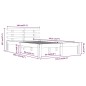 vidaXL Estructura de cama de madera maciza negro 140x190 cm