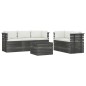 vidaXL Muebles de palets de jardín 6 piezas cojines madera maciza pino vidaXL Muebles de palets de jardín 6 piezas cojines madera maciza pino
