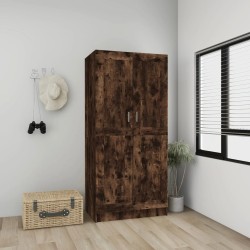 vidaXL Armario madera contrachapada roble ahumado 82,5x51,5x180 cm