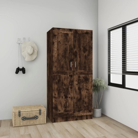 vidaXL Armario madera contrachapada roble ahumado 82,5x51,5x180 cm