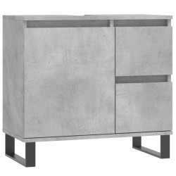 vidaXL Armario de baño madera contrachapada gris hormigón 65x33x60 cm