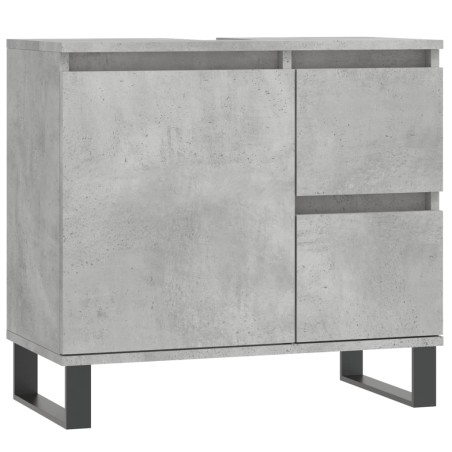 vidaXL Armario de baño madera contrachapada gris hormigón 65x33x60 cm