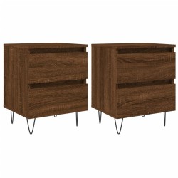 vidaXL Mesitas noche 2 uds madera ingeniería marrón roble 40x35x50 cm