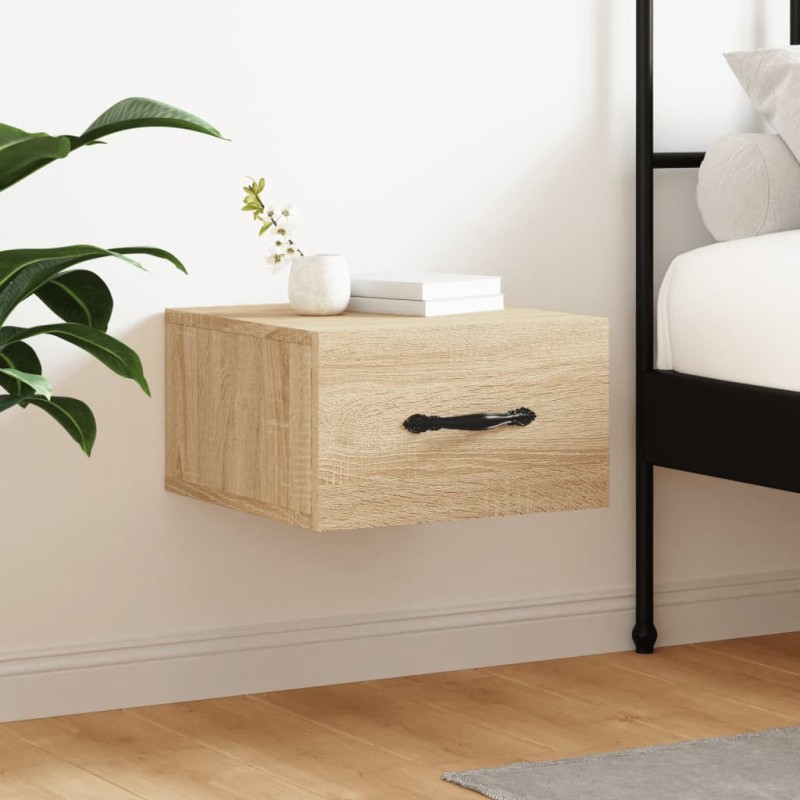 vidaXL Mesita de noche de pared color roble Sonoma 35x35x20 cm vidaXL Mesita de noche de pared color roble Sonoma 35x35x20 cm