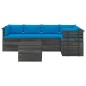 vidaXL Muebles de palets para jardín 6 pzas cojines madera maciza pino