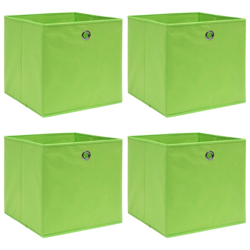 vidaXL Cajas de almacenaje 4 uds tela verde 32x32x32 cm vidaXL Cajas de almacenaje 4 uds tela verde 32x32x32 cm
