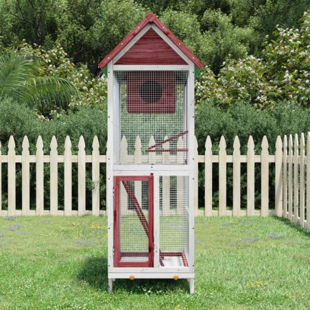 vidaXL Casita para pájaros madera maciza pino color moca 60x58,5x160cm