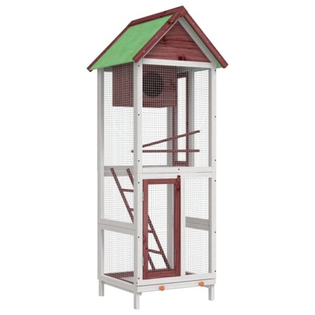 vidaXL Casita para pájaros madera maciza pino color moca 60x58,5x160cm