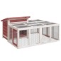 vidaXL Conejera de madera maciza de pino moca 144x123x67,5 cm vidaXL Conejera de madera maciza de pino moca 144x123x67,5 cm