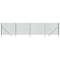 vidaXL Cerca de alambre de acero galvanizado verde 2x10 m