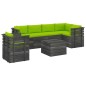 vidaXL Muebles de palets para jardín 7 pzas cojines madera maciza pino vidaXL Muebles de palets para jardín 7 pzas cojines madera maciza pino