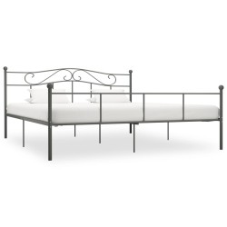 vidaXL Estructura de cama de metal gris 180x200 cm