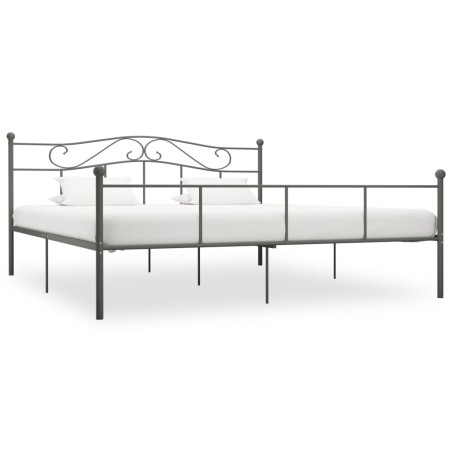 vidaXL Estructura de cama de metal gris 180x200 cm