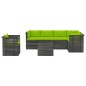 vidaXL Muebles de palets para jardín 7 pzas cojines madera maciza pino vidaXL Muebles de palets para jardín 7 pzas cojines madera maciza pino