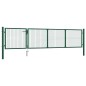 vidaXL Puerta de jardín de acero verde 350x75 cm vidaXL Puerta de jardín de acero verde 350x75 cm