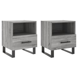 vidaXL Mesitas noche 2 uds madera ingeniería gris Sonoma 40x35x47,5 cm