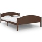 vidaXL Estructura de cama madera maciza pino marrón oscuro 160x200 cm