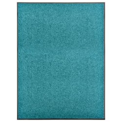 vidaXL Felpudo lavable azul cian 90x120 cm