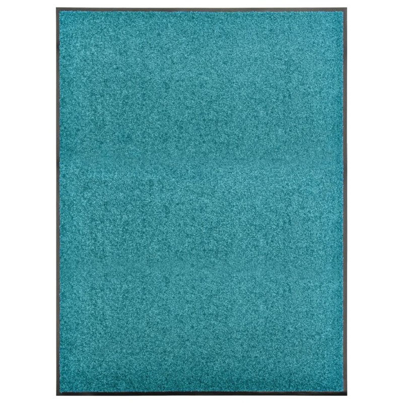 vidaXL Felpudo lavable azul cian 90x120 cm vidaXL Felpudo lavable azul cian 90x120 cm