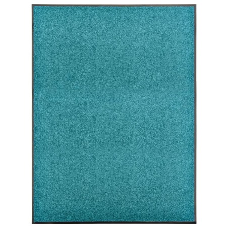 vidaXL Felpudo lavable azul cian 90x120 cm
