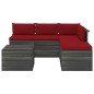 vidaXL Muebles de palets para jardín 6 pzas con cojines madera de pino vidaXL Muebles de palets para jardín 6 pzas con cojines madera de pino