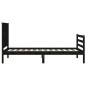 vidaXL Estructura de cama con cabecero madera maciza negro 90x200 cm