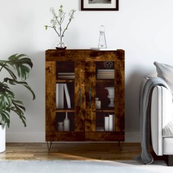 vidaXL Aparador de madera de ingeniería roble ahumado 69,5x34x90 cm