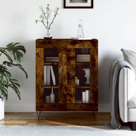 vidaXL Aparador de madera de ingeniería roble ahumado 69,5x34x90 cm