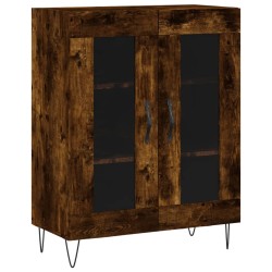 vidaXL Aparador de madera de ingeniería roble ahumado 69,5x34x90 cm