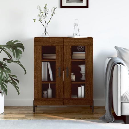 vidaXL Aparador de madera de ingeniería marrón roble 69,5x34x90 cm