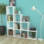 vidaXL Estantería librería en forma de escalera 142 cm blanca vidaXL Estantería librería en forma de escalera 142 cm blanca